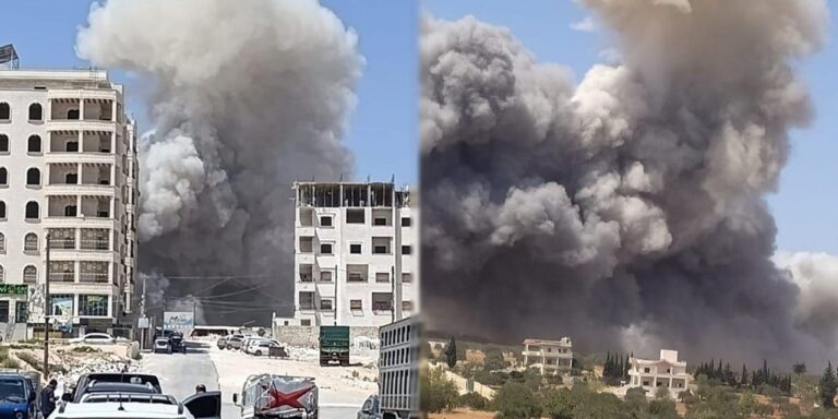 idlibde pes pese patlamalar 2 olu 4 yarali jpLGy37r